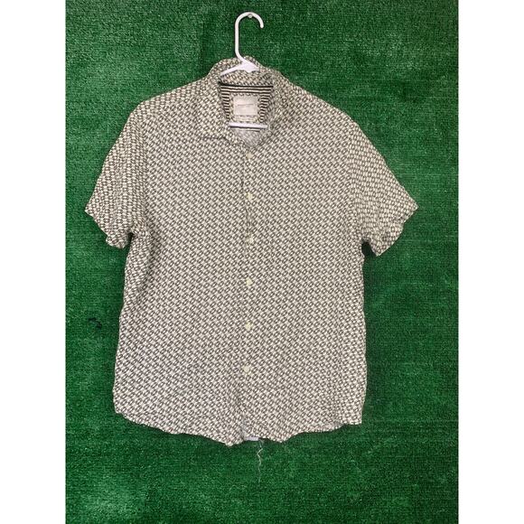 Denim & Flower Ricky Singh Short Sleeve Button Down Shirt Men's Size L Casual - Picture 1 of 16